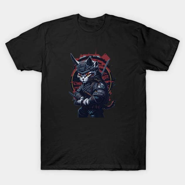 Samurai cat hip hop T-Shirt by Rizstor